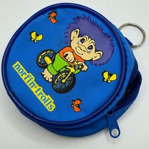 Vintage NWOT Nordic Trolls Change Purse 1992 The Troll Co. Butterflies Blue wow